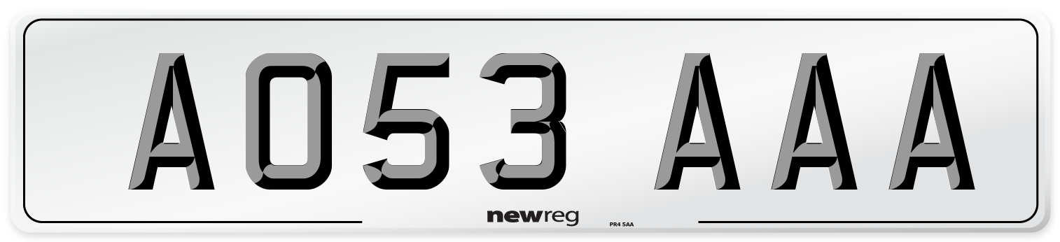 AO53 AAA Number Plate from New Reg